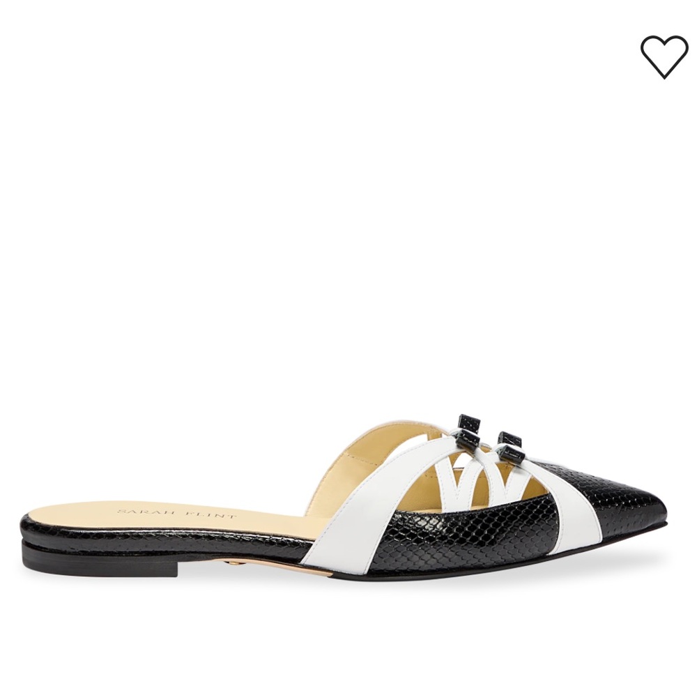 Sarah Flint Kim Mule in Black and White Embossed Calf - Picture 8 of 8